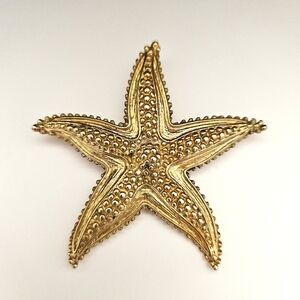 Allison Reed Vintage Signed Goldtone Starfish Brooch